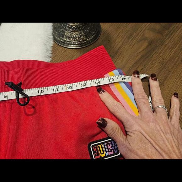 Juicy Couture Red Track Pants with Rainbow Stripes - Picture 6 of 9